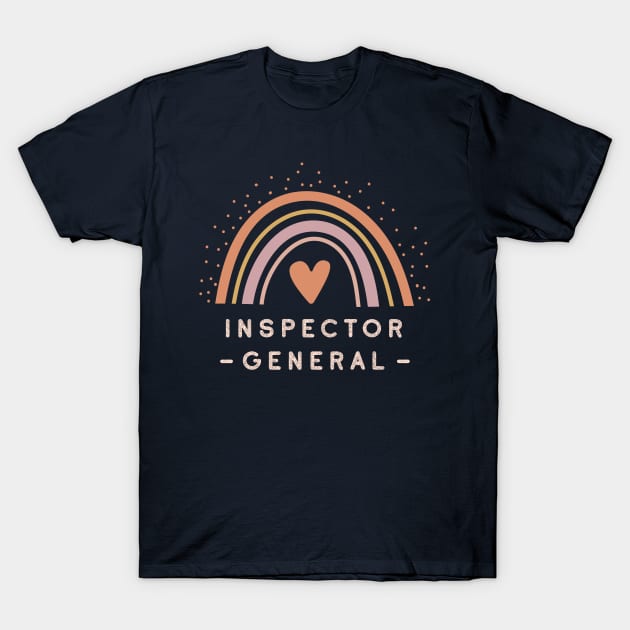 Inspector General - Boho Casual Rainbow Dark Design T-Shirt by best-vibes-only